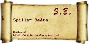 Spiller Beáta névjegykártya