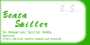 beata spiller business card