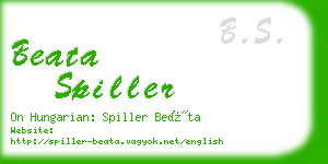 beata spiller business card